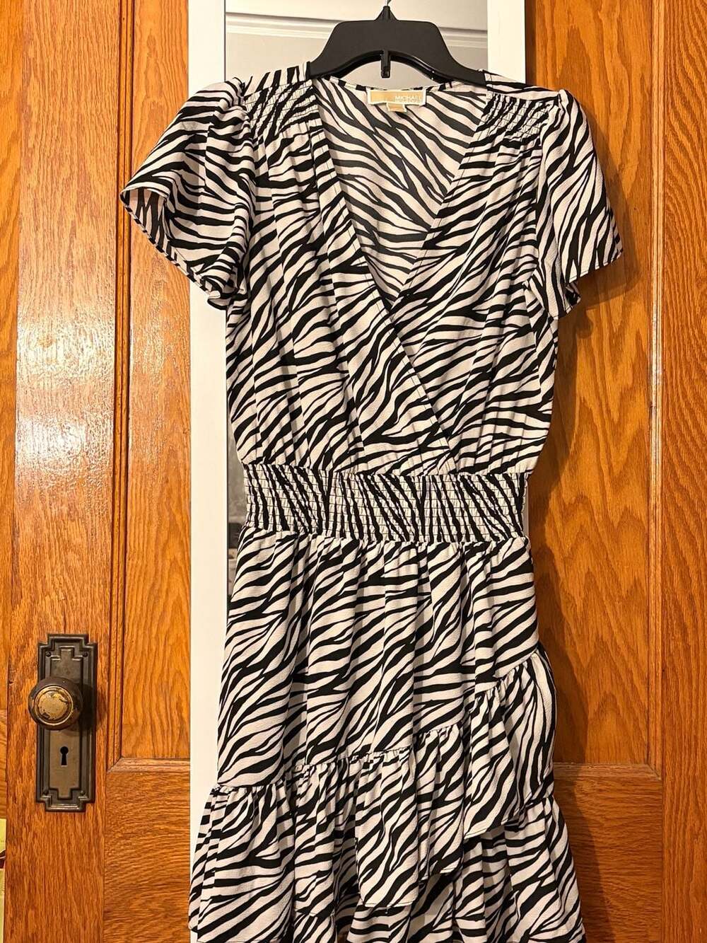 Michael Kors Zebra Print Ruffle Mini Dress